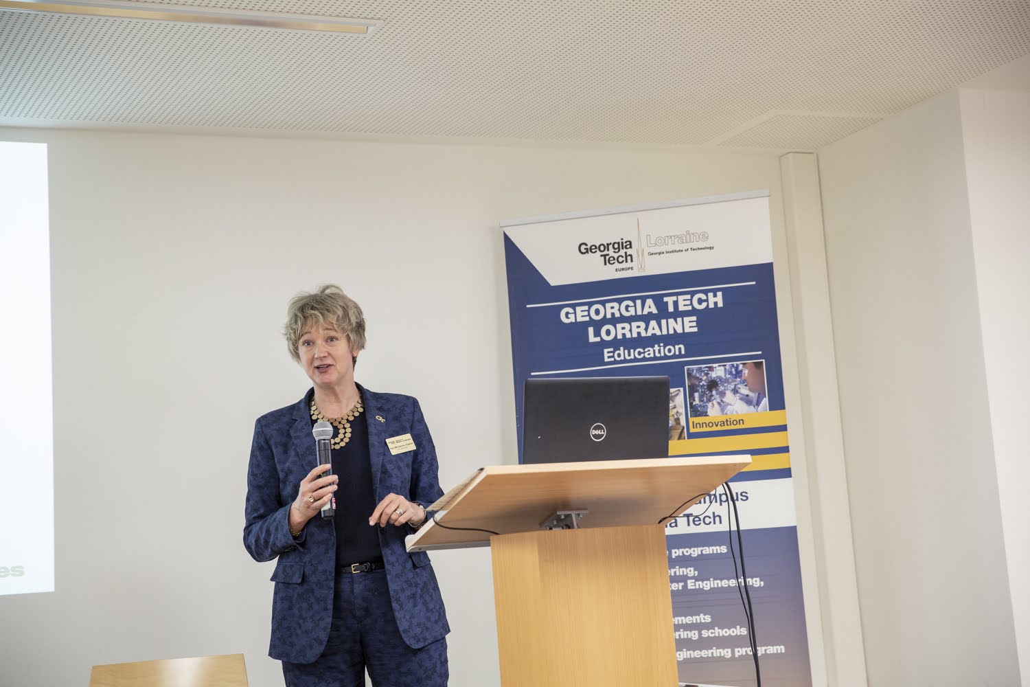 Anna Westerstahl Stenport speaking at Georgia Tech's third European Innovation Forum