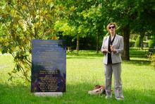 Jennifer Orth-Veillon at Georgia Tech alumni memorial in Metz, France